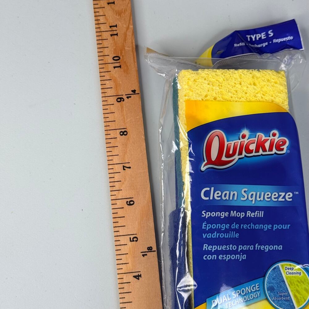 Quickie Clean Squeeze Type S Sponge Mop Head Refill SEALED In Pack Fits 045 Mops - Picture 5 of 6